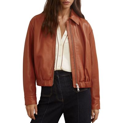 Reiss Reiss Lottie Sheepskin Leather Jacket