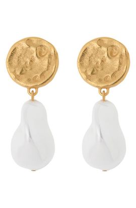 Reiss Reiss Maya Molten Faux Pearl Drop Earrings