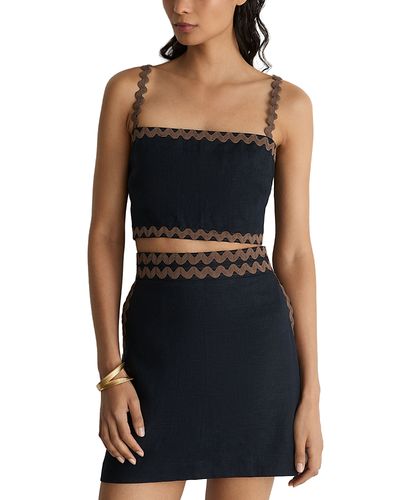 Reiss Reiss Mila Linen Wave Trim Mini Skirt
