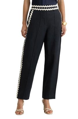 Reiss Reiss Mila Rickrack Detail Ankle Straight Leg Pants