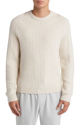 Reiss Reiss Millerson Textured Wool & Cotton Blend Crewneck Sweater