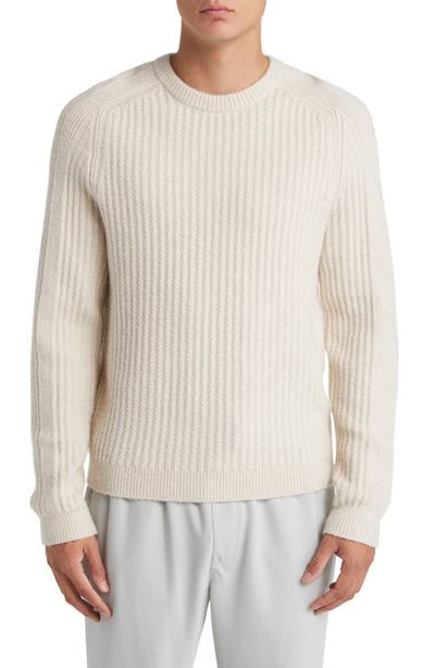 Reiss Reiss Millerson Textured Wool & Cotton Blend Crewneck Sweater