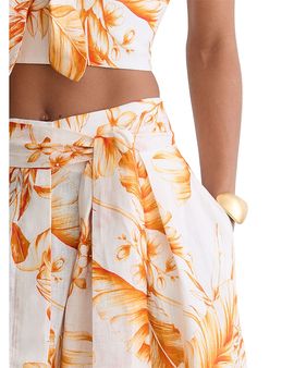 Reiss Reiss Milly Floral Print Linen Skirt