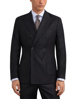 Reiss Reiss Muse Wool Tailored Fit Double Breasted Flannel Blazer