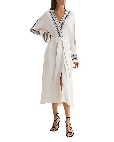 Reiss Reiss Nyla Striped Trim Midi Dress