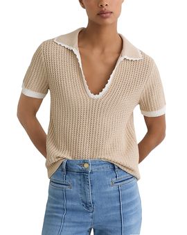 Reiss Reiss Ottilie Cotton Linen Knit Top