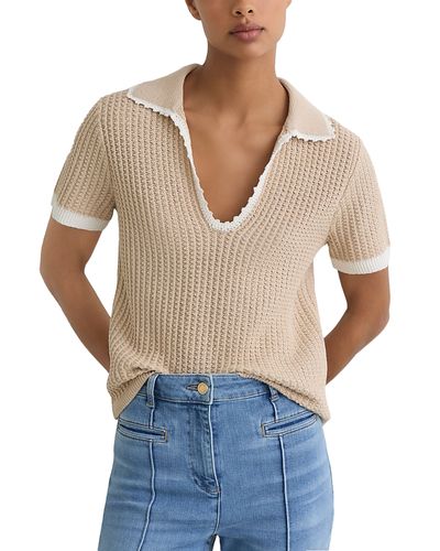 Reiss Reiss Ottilie Cotton Linen Knit Top