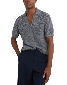 Reiss Reiss Owen Open Collar Speck Polo Shirt