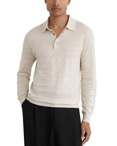 Reiss Reiss Pallas Checked Long Sleeve Sweater Polo