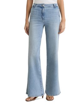 Reiss Reiss Petite Addie Mid Rise Wide Leg Jeans in Light Blue