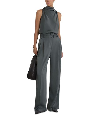 Reiss Reiss Petite Erica Matte Satin Belted Jumpsuit