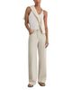 Reiss Reiss Petite Febe High Rise Wide Jeans in Cream - 2