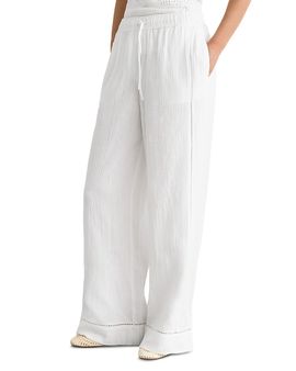 Reiss Reiss Petite Rue Cotton Cheesecloth Wide Leg Pants