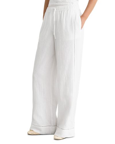 Reiss Reiss Petite Rue Cotton Cheesecloth Wide Leg Pants