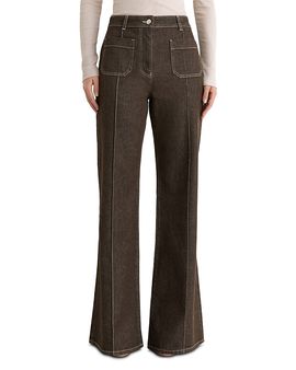 Reiss Reiss Petite Sakura Cotton Stretch Flare Leg Pants