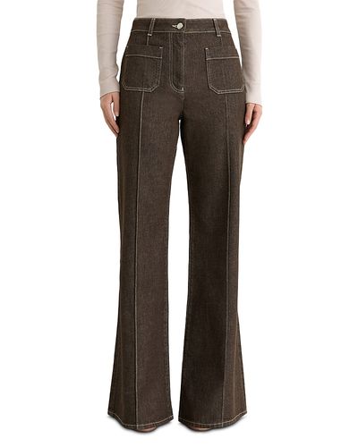 Reiss Reiss Petite Sakura Cotton Stretch Flare Leg Pants