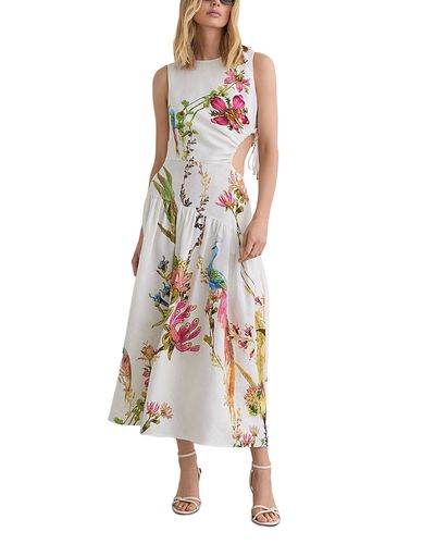 Reiss Reiss Petites Bianca Linen Cutout Dress