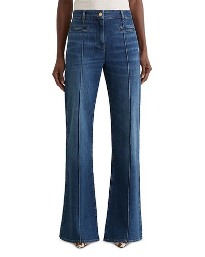 Reiss Reiss Petites Claude High Rise Flared Jeans in Mid Blue