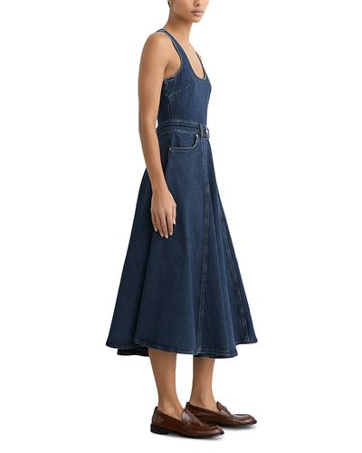 slim fit dress slacks Keli Denim Dress – Structured Sleeveless Fit & Flare – Carema Boutique main image 0