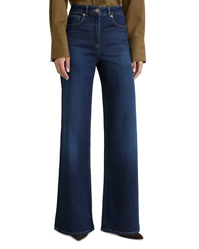 Reiss Reiss Petites Jas High Rise Wide Leg Jeans in Dark Blue