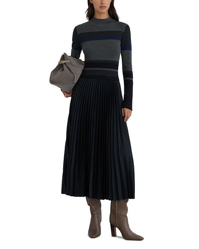 Reiss Reiss Petites Wool Blend Stripe Midi Dress