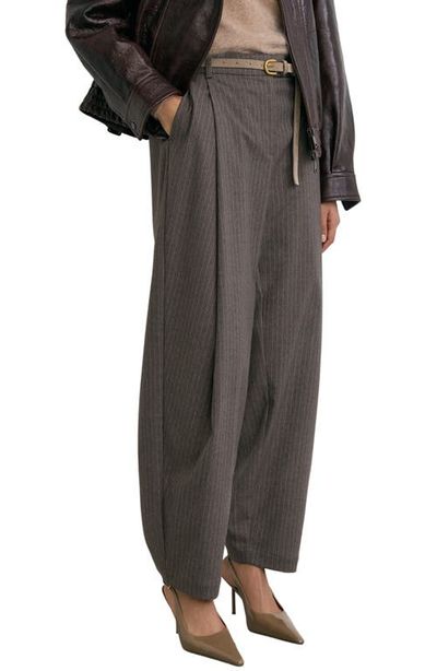 Reiss Reiss Phae Pinstripe Pleated Barrel Leg Trousers