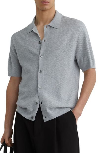 Reiss Reiss Phoenix Chevron Knit Wool Full Button Cardigan