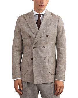 Reiss Reiss Pinto Double Breasted Wool Blend Herringbone Blazer