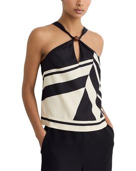 Reiss Reiss Printed Scarf Tie Top