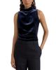 Reiss Reiss Remi Stretch Velvet Funnel Neck Top - 1