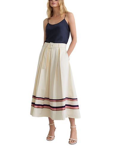 Reiss Reiss Rian Stripe Hem Midi Skirt
