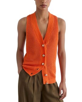 Reiss Reiss Robin Linen V Neck Sweater Vest
