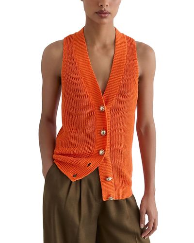 Reiss Reiss Robin Linen V Neck Sweater Vest