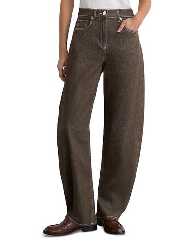 Reiss Reiss Sabel High Rise Barrel Jeans in Brown