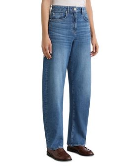Reiss Reiss Sabel High Rise Barrel Jeans in Mid Blue