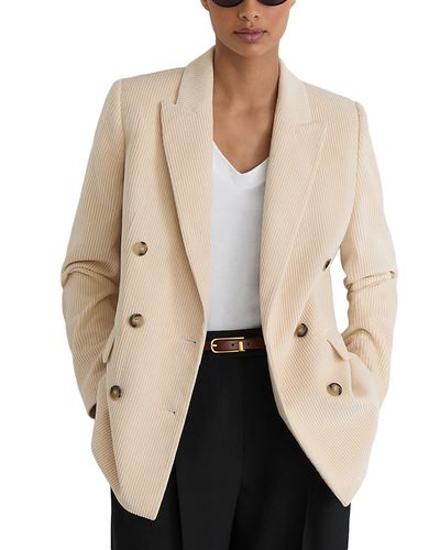 Reiss Reiss Sadie Cotton Double Breasted Blazer