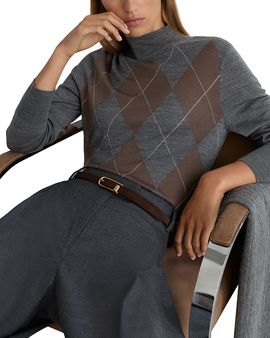 Reiss Reiss Sage Wool Argyle Sweater