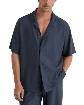 Reiss Reiss Samson Textured Short Sleeve Cuban Shirt