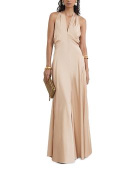 Reiss Reiss Satin Halter Neck Maxi Dress