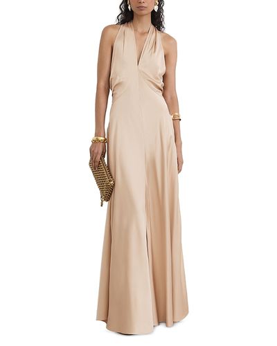 Reiss Reiss Satin Halter Neck Maxi Dress