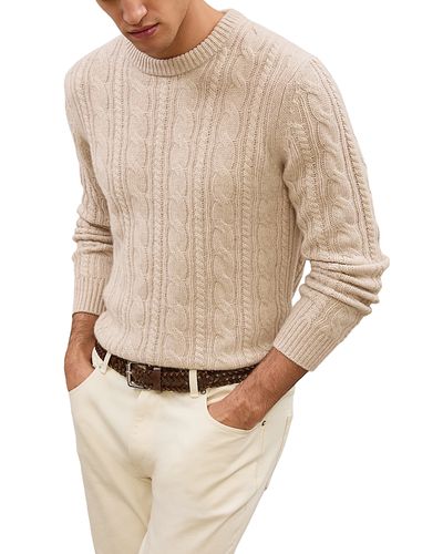 Reiss Reiss Saunders Long Sleeved Crewneck Cable Cashmere Blend Sweater