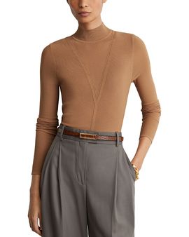 Reiss Reiss Sheer Inset Knit Top