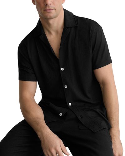 Reiss Reiss Short Sleeve Stripe Jacquard Cuban Collar Shirt