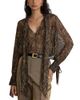 Reiss Reiss Silk Blend Tie Neck Blouse - 1