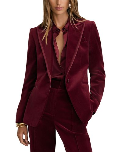 Reiss Reiss Single Breasted Velvet Blazer