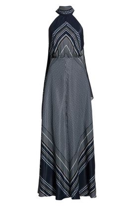Reiss Reiss Skylar High Neck Scarf Print Maxi Dress