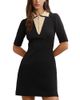 Reiss Reiss Sophie Contrast Collar Knitted Mini Dress - 1