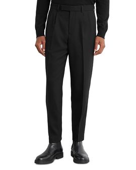 Reiss Reiss Strap Tapered Fit Belted Pleat Trousers