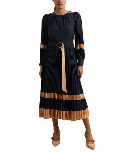 Reiss Reiss Tori Color Blocked Pleated Dress