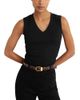 Reiss Reiss V Neck Ruched Ribbed Tank Top - 1